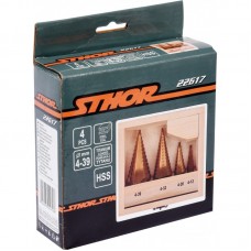 STHOR Set 4 burghie pentru metal in trepte 4-39 mm..
